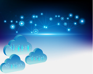 3d cloud computing business transaction data vector image