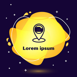 black line map pointer with coliseum in rome vector image