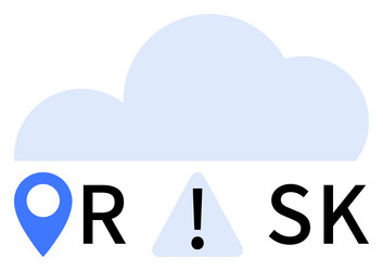 cloud data security visualization with risk vector image