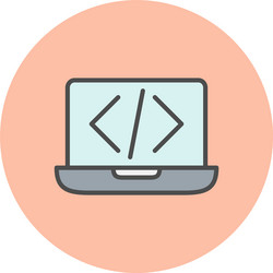 coding line filled circle icon vector image