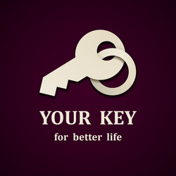 Paper key icon design template vector