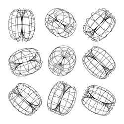 wireframe lined shapes perspective mesh 3d grid vector image
