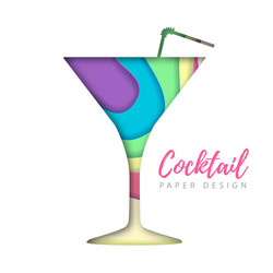 cocktail cosmopolitan silhouette cut out paper vector