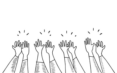 hand drawn of hands clapping ovation applause vector