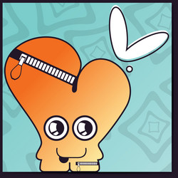 monster with heart on abstract color background vector image