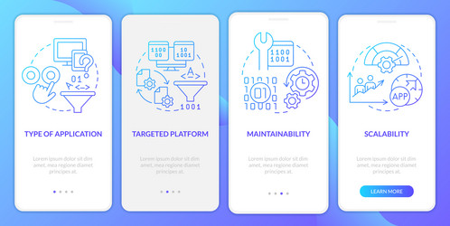 programing language choice criteria blue gradient vector image