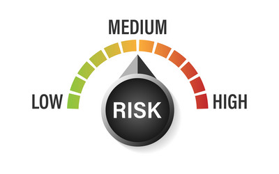 risk meter icon in flat style rating indicator vector image