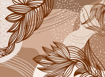 brown background with patterns of flowers vector