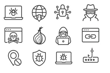cybersecurity concepts represented through various vector image