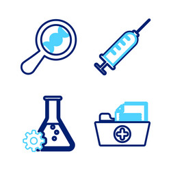 set line health record folder bioengineering vector image
