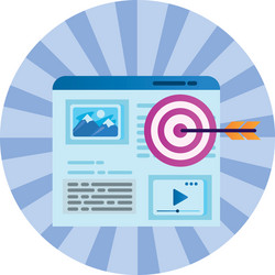 template webpage window with target arrow vector image
