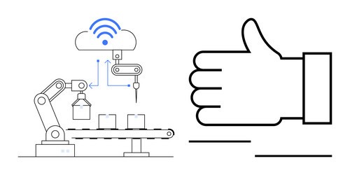 automated robotic arm with cloud network Vector Image