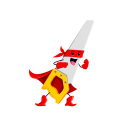 cartoon saw superhero character in mask and cape Vector Image