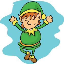 Cheerful Christmas Elves Vector Image