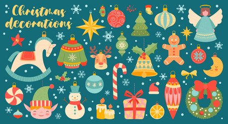 Christmas toys set vector