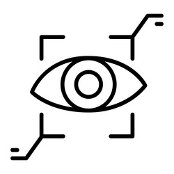 iris scan icon in thin line style graphic design vector image