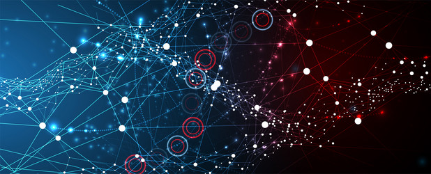 neural network concept connected cells with links vector image