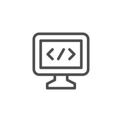 programming line icon vector