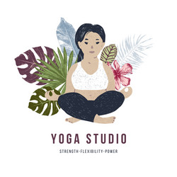 body positive yoga concept vector