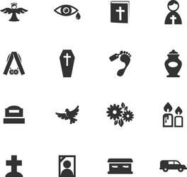 Funeral Service Icon Set Vector Image