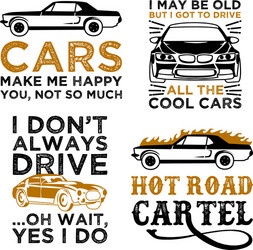 Retro Car Quote - Driving Spirit Vector Image
