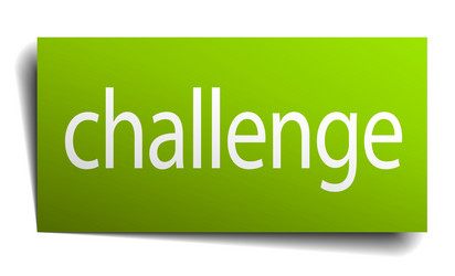 challenge green paper sign on white background vector