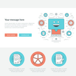 flat line business concept web site header vector image