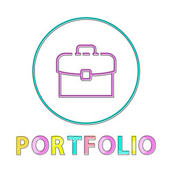 Portfolio round bright linear web icon template vector