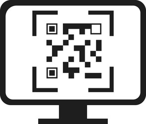 qr code on the computer screen image vector image