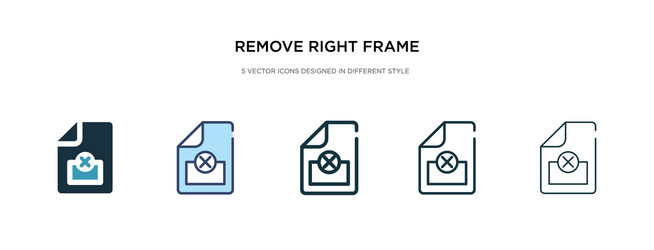 remove right frame icon in different style two vector image
