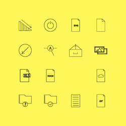 files and folders linear icon set simple outline vector image