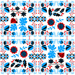 Floral seamless pattern with ladybird and vine vector