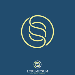 letter ss double line font in circle image graphic vector image
