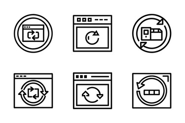 reload icon bundle set in style vector image