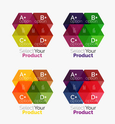 set of business hexagon layouts with text vector