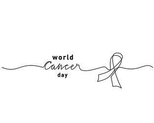 one single continuous line of ribbon for world vector image