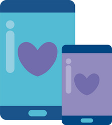 Smartphone devices with hearts in screen vector