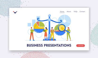 business presentation landing page template vector