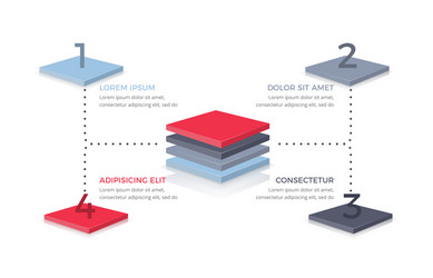 infographic template with 4 elements vector image