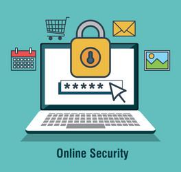 protecting computing code security design isolated vector image