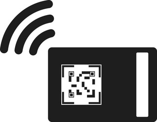 qr code on the map with an internet connection vector image