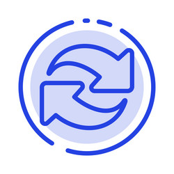 refresh reload rotate repeat blue dotted line vector image