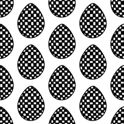 seamless pattern made from hand drawn easter eggs vector image