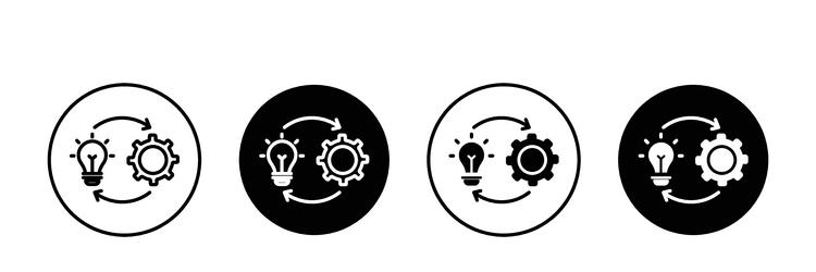 implementation icon set business execute vector image