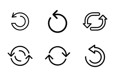 reload icon bundle set in style vector image