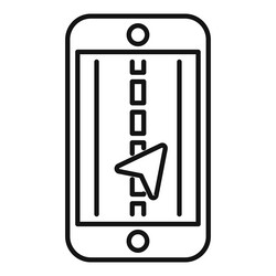 smartphone showing navigation app with cursor vector image