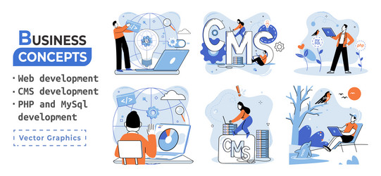 website architecture concepts web development vector image
