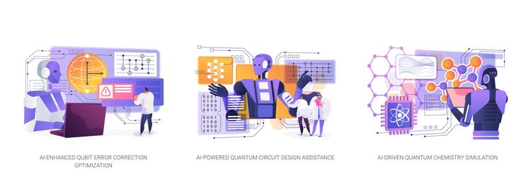 ai solutions in quantum computing abstract concept vector image