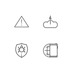 cyber security linear icons set simple outline vector image