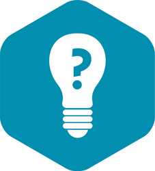 light bulb with question mark inside icon simple vector image